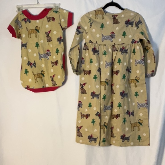NWT Company Store Dapper Dogs Christmas matching kids nightgown & dog pj - Picture 4 of 8